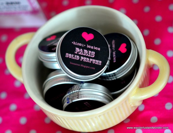Solid perfume tins from Bisou Bonbon