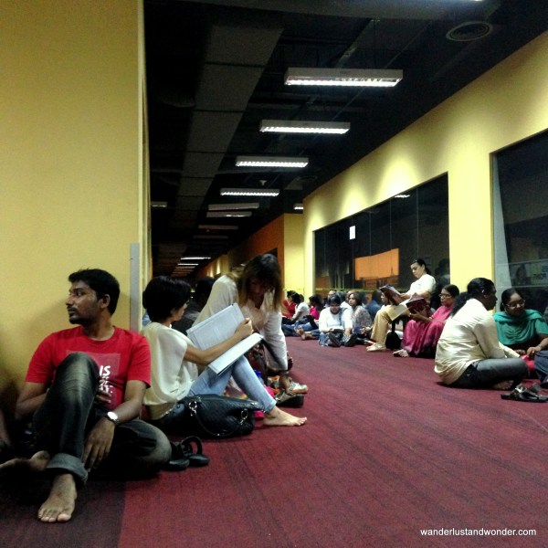 The line to enter the Convention Centre was long, but calm.